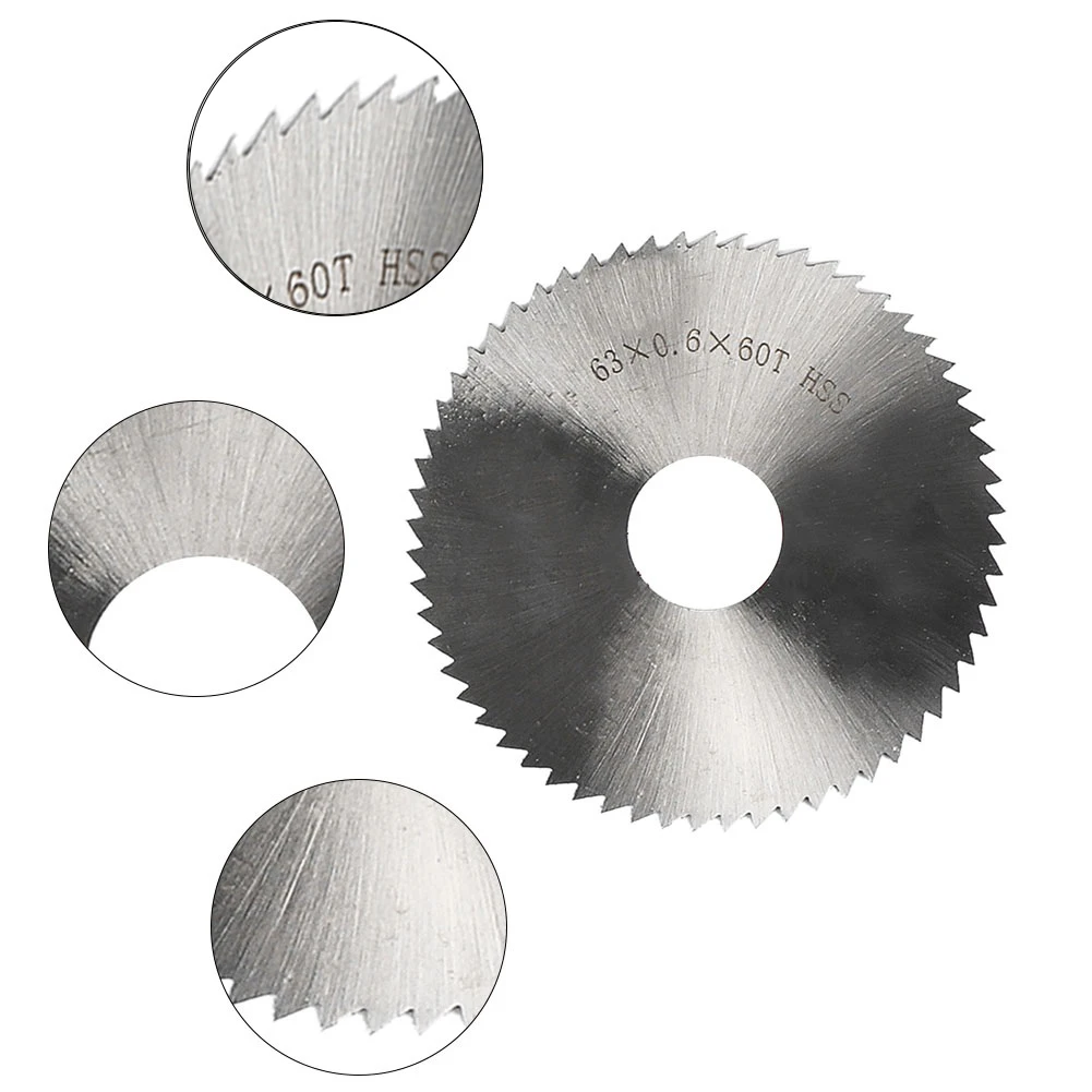 63*16*0.6mm 60T Saw Blade Steel Circular Bore Diameter Wheel Cutting Disc Rotating Drilling Tool For Wood Plastic Cutting Tools