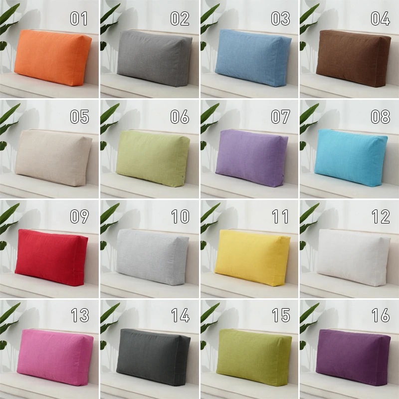 Nordic Rectangular Cotton Linen Sofa Cushion Cover Pillow Cover Lumbar Protective Solid Color Simple Home Decoration Cover