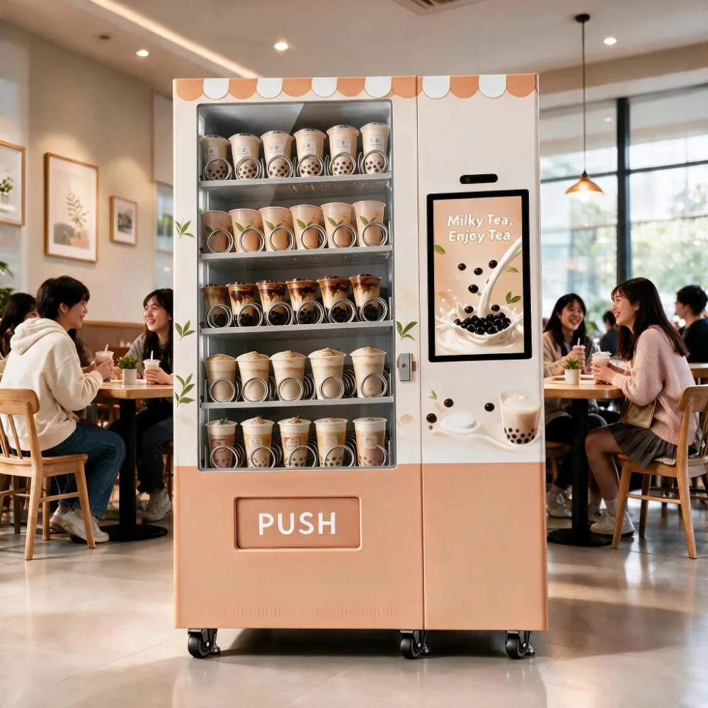 Automatic Bubble Tea Vending Machine Unmanned Self Service Equipment For Mall Station Campus Retail