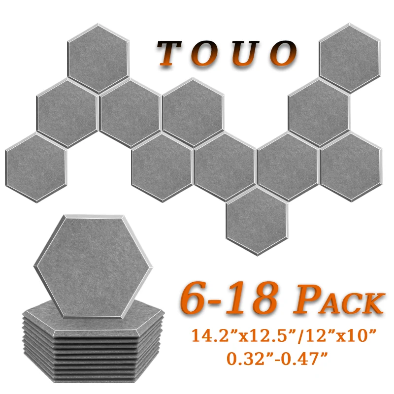 

TOUO 6-18 Pcs High-Density Acoustic Panel Flame-Retardant Soundproof Wall Panels Sound Absorbing Material Ktv Acoustic Treatment