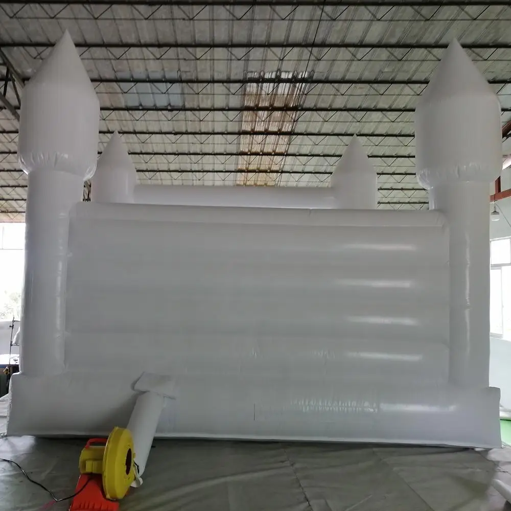 All White Wedding Bouncy Castle With EN14960 Certified Commercial Inflatable Bounce House For Adults Kids Event Rental