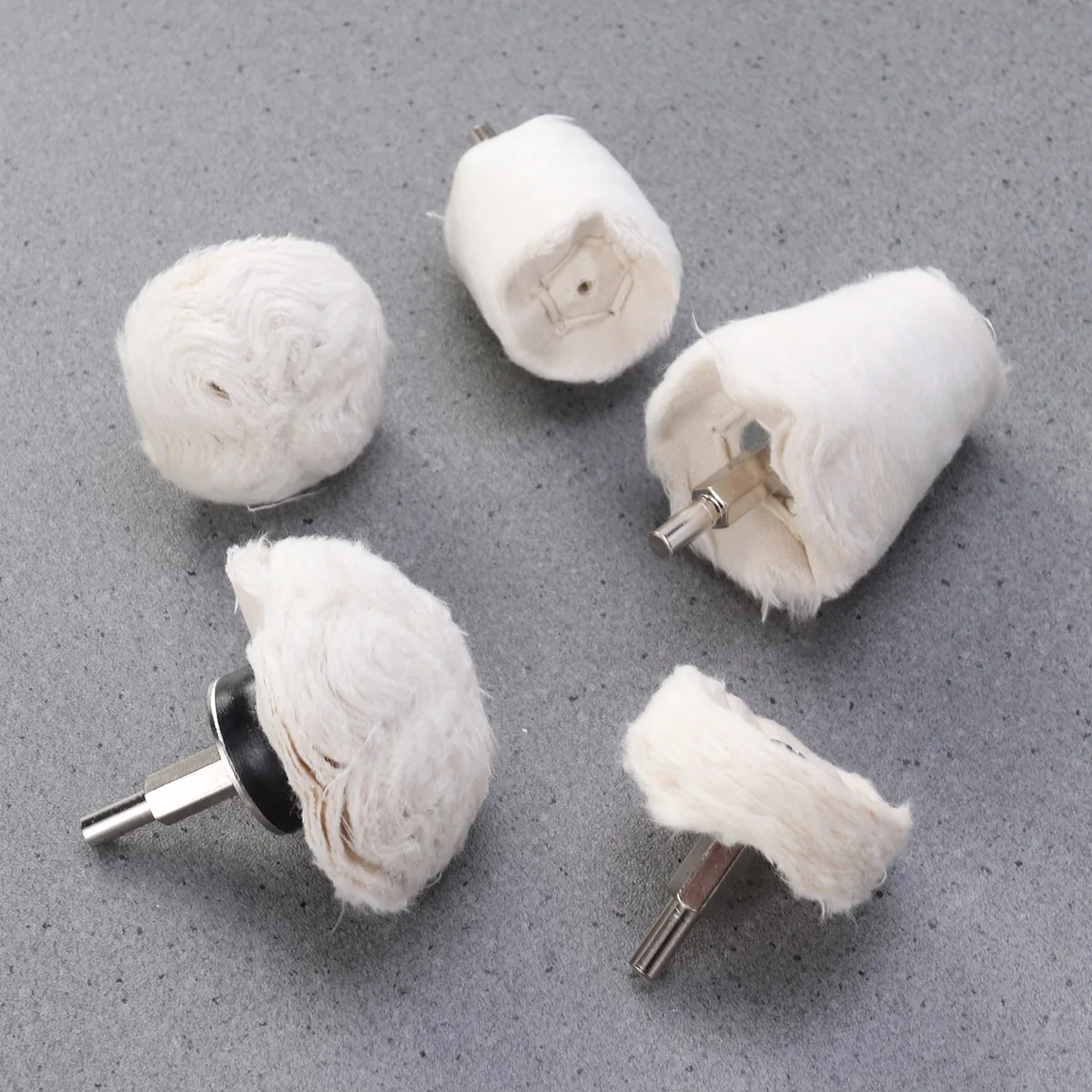 

5 Pcs T-Shape Cloth Polishing Wheel Mirror Polishing Buffer Cotton With Handle For Surface Polishing (White)