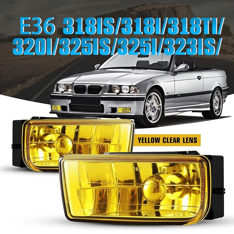 

Противотуманные фары E36 для-BMW M3 (E36) 3 серии 1992-1999, сменные Противотуманные фары в сборе, 1 пара (желтые