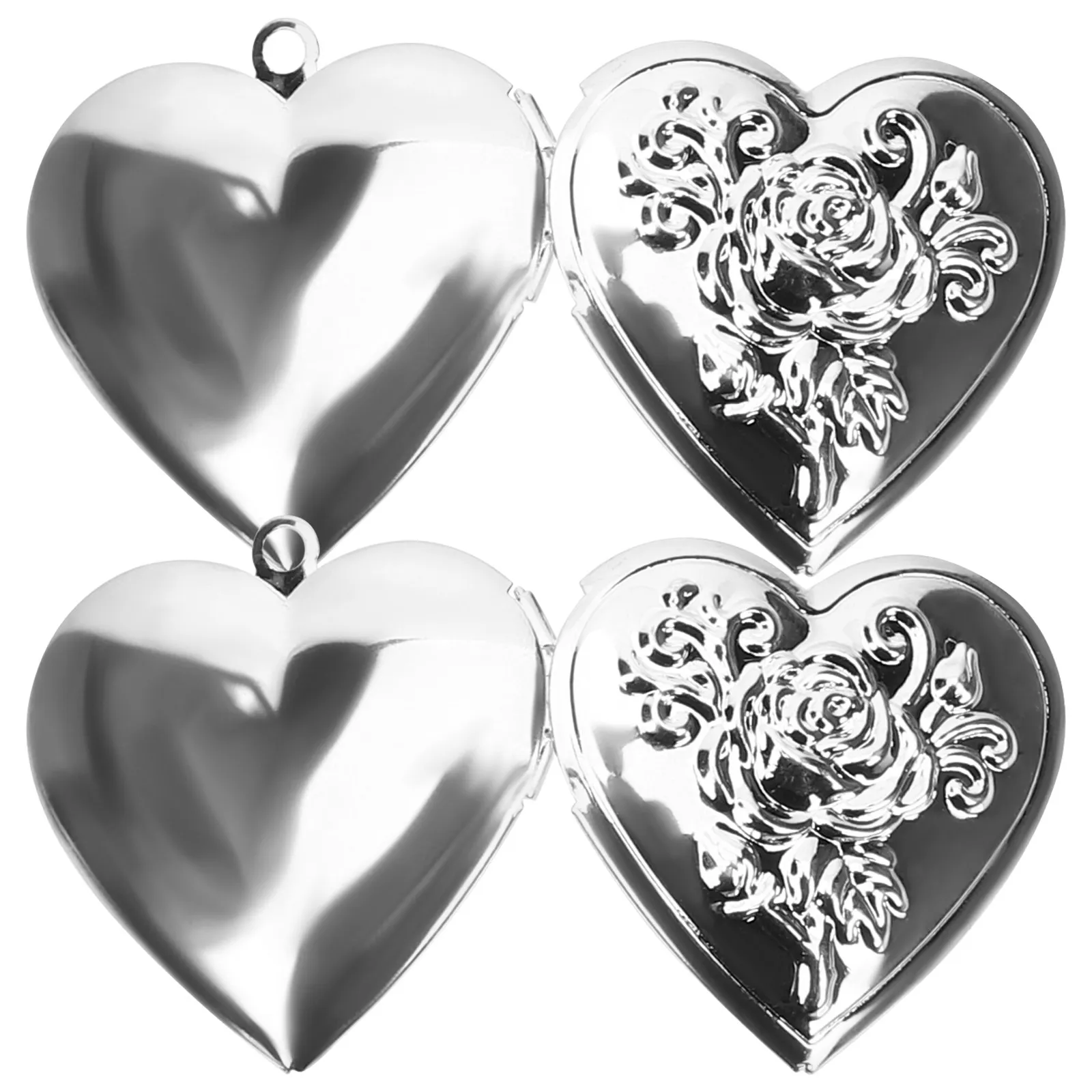 

2 шт. металлические кулоны-медальоны в форме сердца для женщин, тонкая работа, рамка для фото, украшение, подарок на день рождения, Рождество