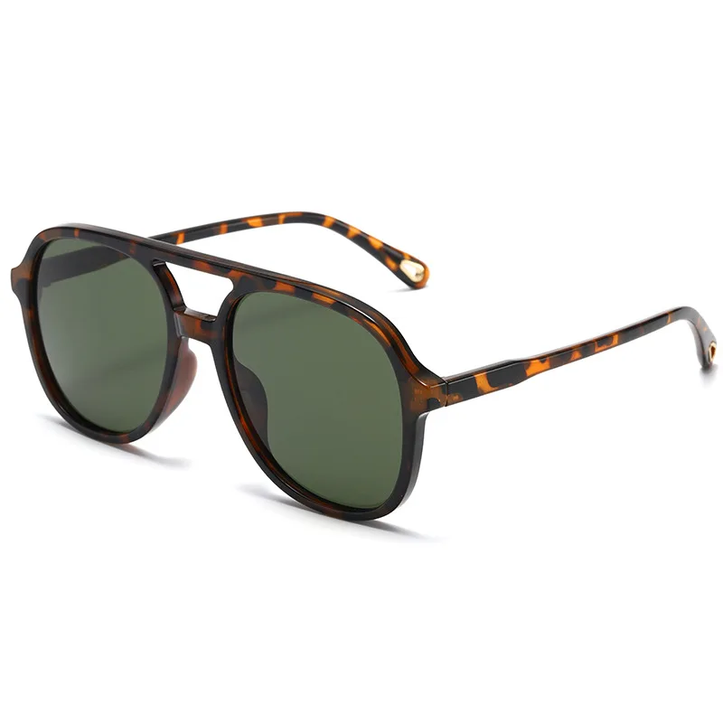 Neue Mode Luftfahrt Sonnenbrille Frauen Großen Rahmen Leopard Grün Brillen Trend Pilot Sonnenbrille Cool Driving Shades UV400 – Detail 2