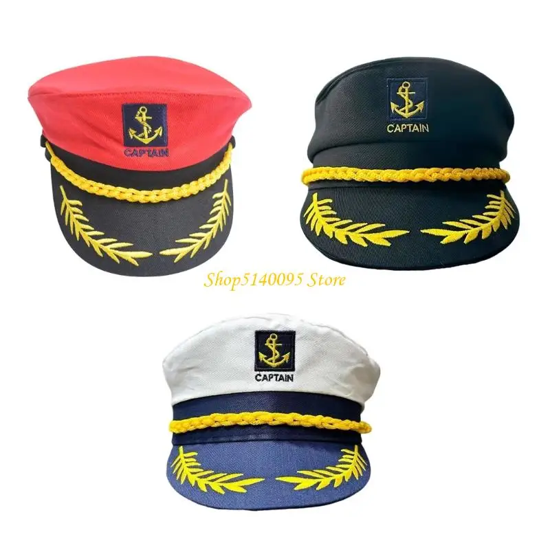 

DXAE Breathable Embroidered Sailors Hat Adjustable Perfect For Costume Event Daily Wear