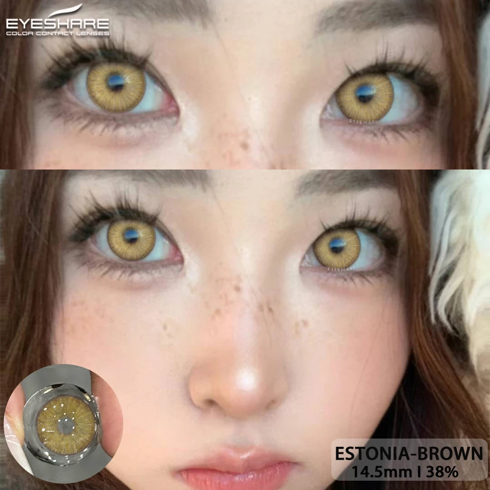 EYESHARE New Fashion Color Contact Lenses for Eyes Brown Eyes Contacts Lenses Colorful Makeup Green Eyes Lenses Yearly 2pcs/pair