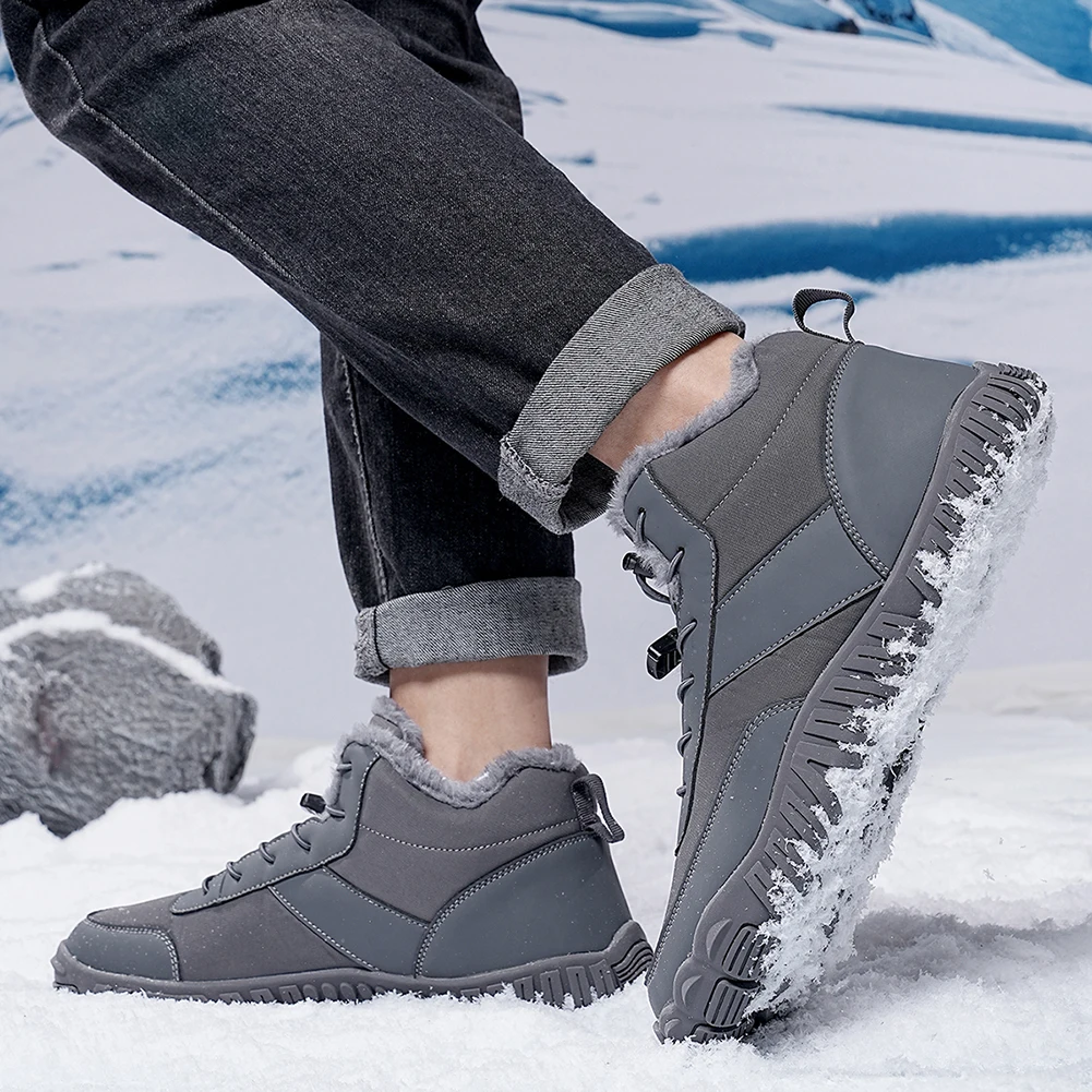 

Winter Snow Boots Lightweight Barefoot Shoes Waterproof Casual Ankle Boots Trail Running Shoes for Walking Hiking