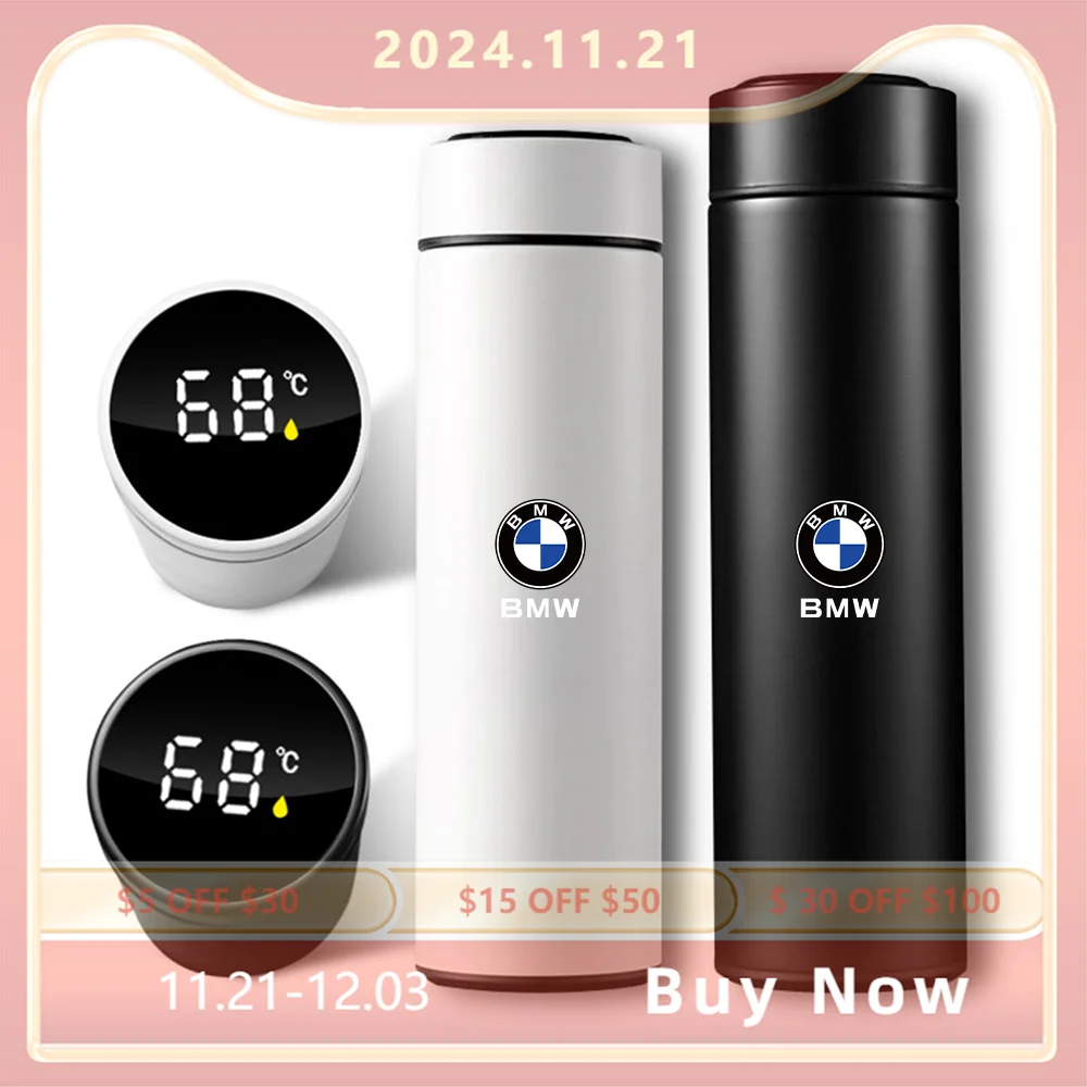 500ml Smart Thermo Mug Filter Coffee Drink Flask Temperature Display Accessories For BMW M Performance M3 M5 E92 E91 X5 E70 G20