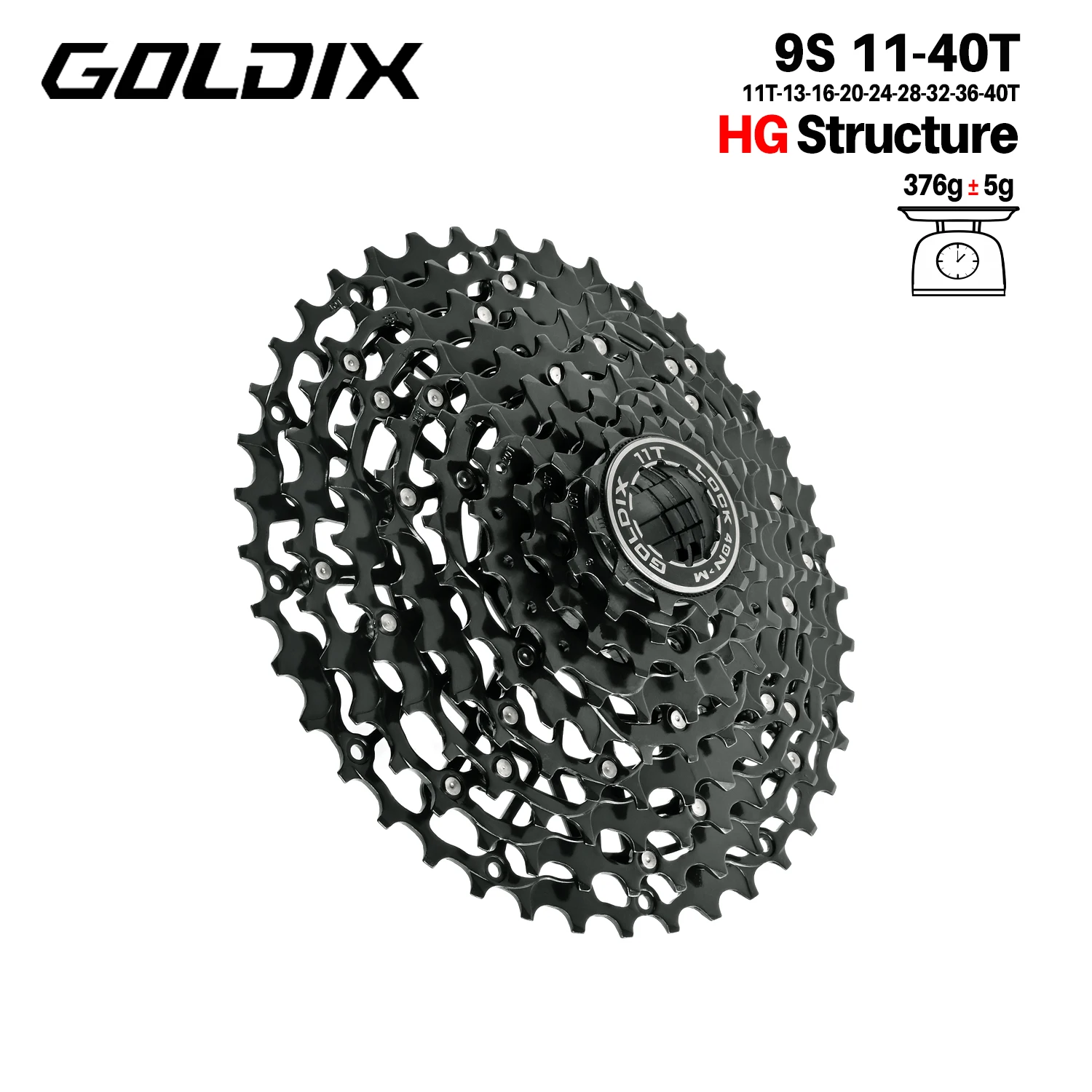 GOLDIX Ultralight Fiets Cassette Vrijloop Koolstofstaal Materiaal 9/10/11/12/13 Speed HG Structuur Tandwiel voor Mountainbike