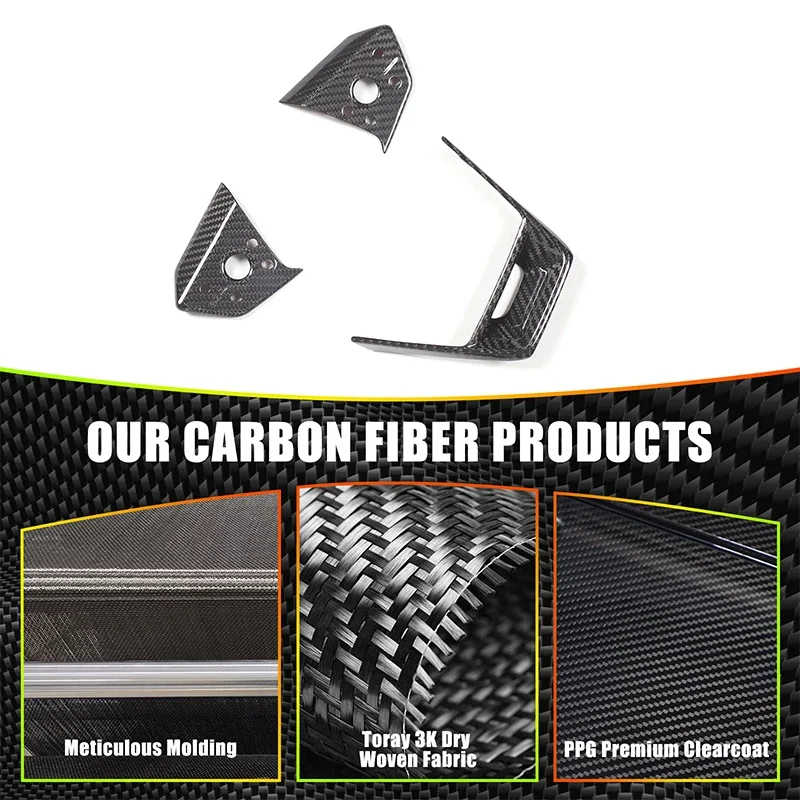 Real Carbon Fiber For Tesla Cybertruck 2024+ Car steering wheel key frame decoration sticker car interior protection accessories