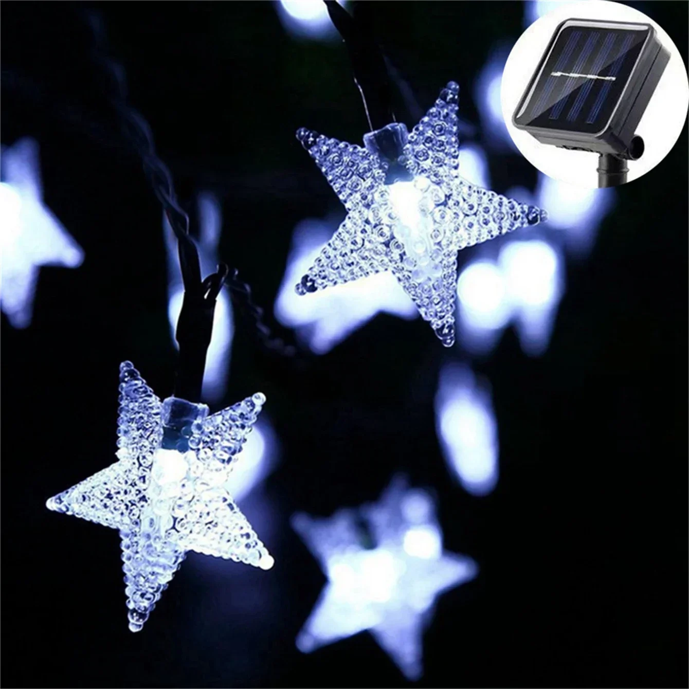 8 Modes Outdoor Fairy Solar String Lights 5/7/12M LED Star Christmas Tree Garland for Home Garden Wedding Graduation Ramadan