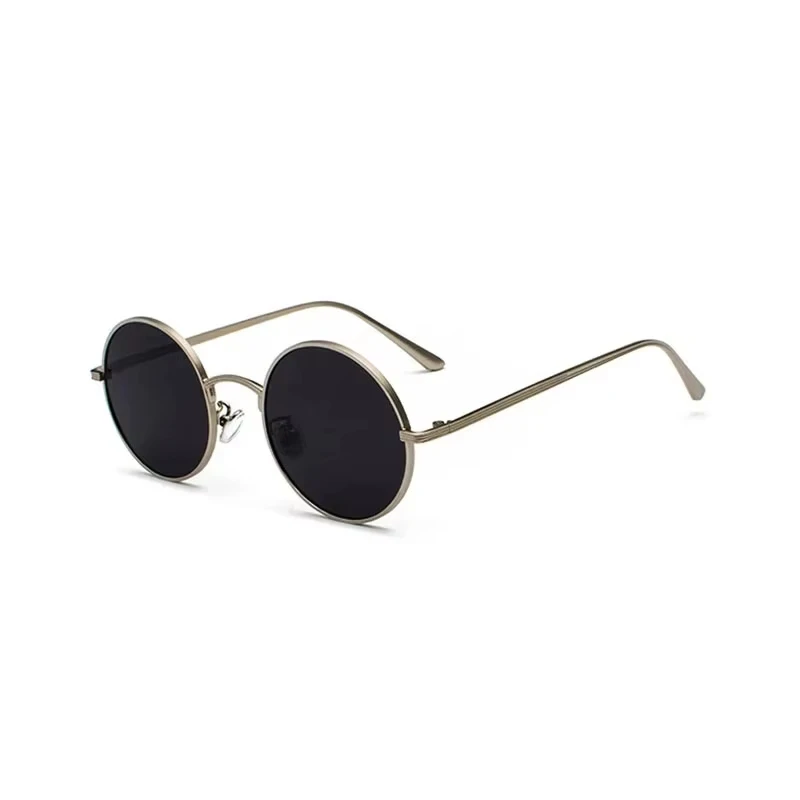 New gold round metal frame sunglasses men retro summer style women red lens sun glasses unisex yellow pink black