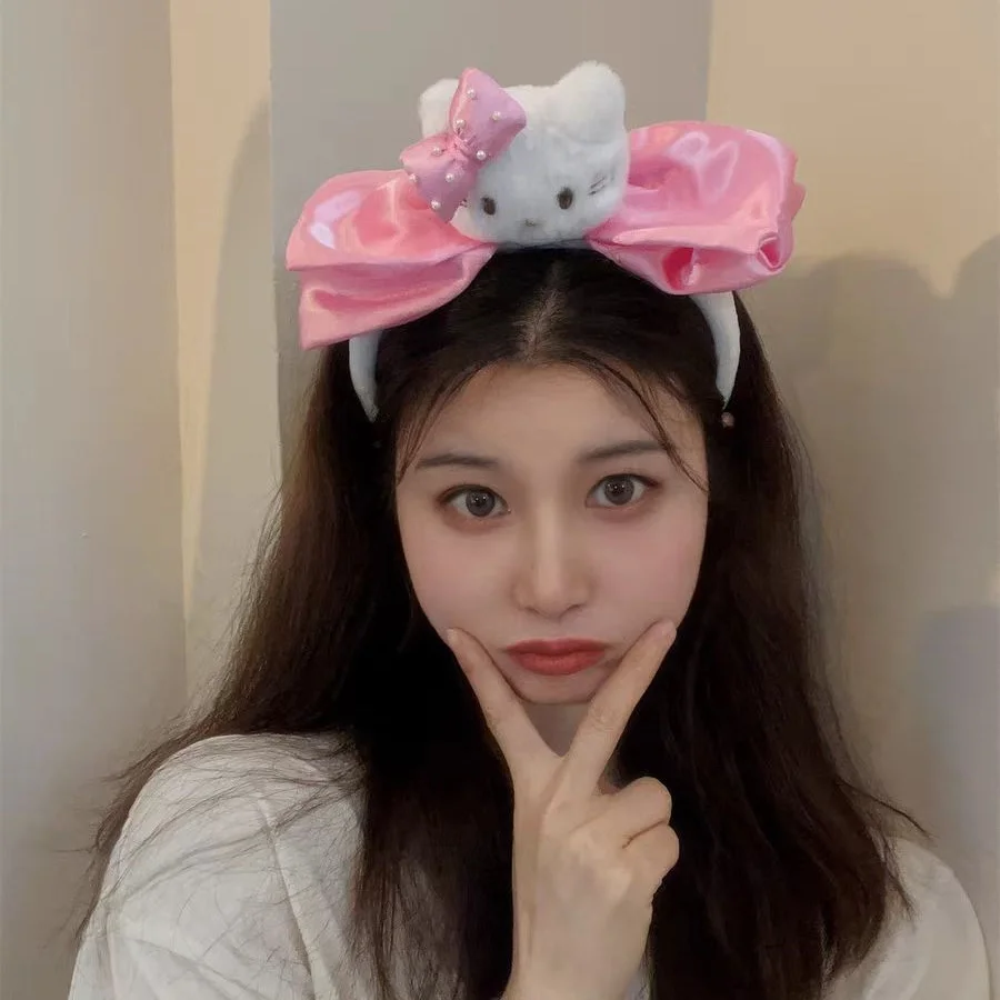 سانريو كاواي أنيمي هيرباند للنساء ، مرحبا كيتي عقال ، لطيف الكرتون الفرقة الشعر ، ماكياج غسل الوجه ، اكسسوارات الشعر الرياضية ، هدية #3