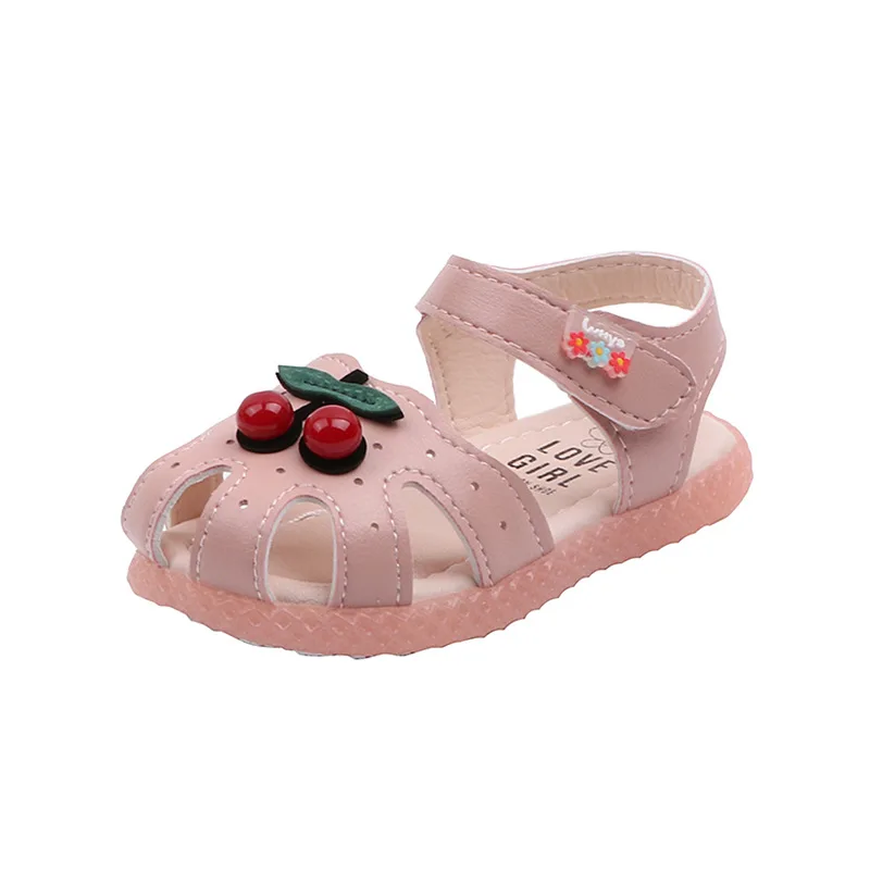 Sommer Baby Mädchen Sandalen Nette Kirsche Geschlossen Kappe Kleinkind Kleinkind Kinder Schuhe Prinzessin Wanderer Kleine Mädchen Schuhe Sandalen