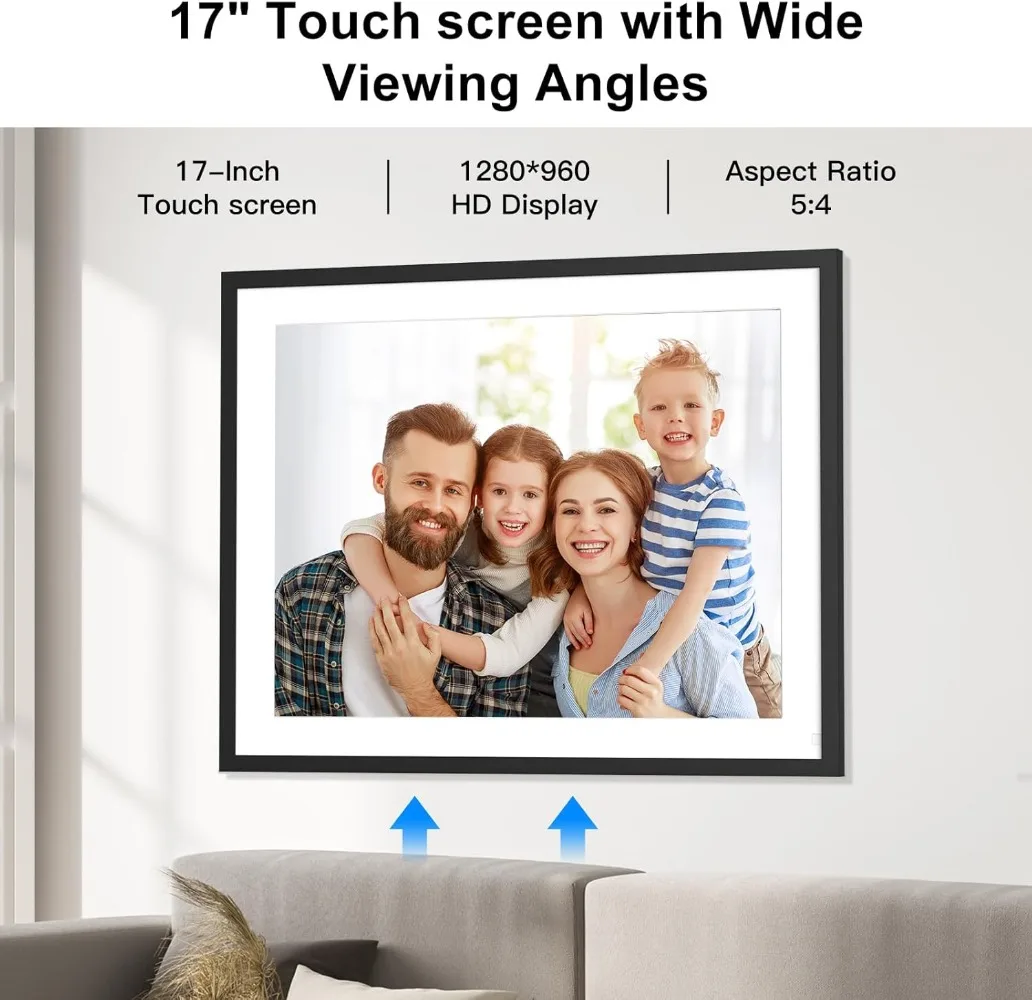 17-inch Digital Picture Album Large Digital Photo Frame - 32GB Smart Photo Frame, Motion Sensor, Send Pictures or Videos via