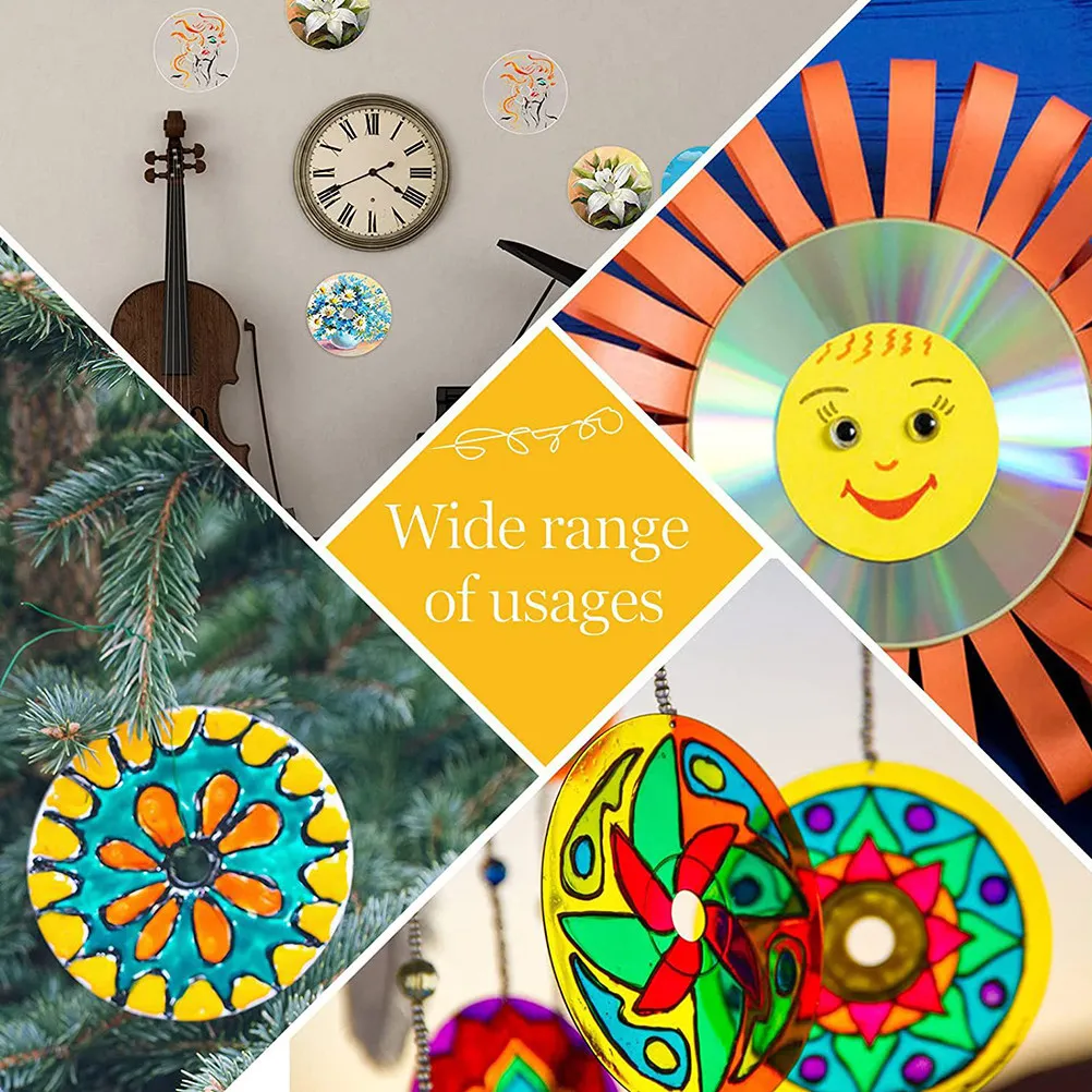 Waterproof Self Stick Wall Peel Adhesive Bathroom Halloween Christmas Cd Decoration Wall Decorative Cd 10Pcs