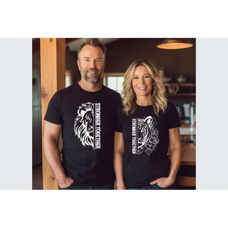 Stronger Together T Shirt Couple Lion Matching Sweat Lioness Valentine'S Day S