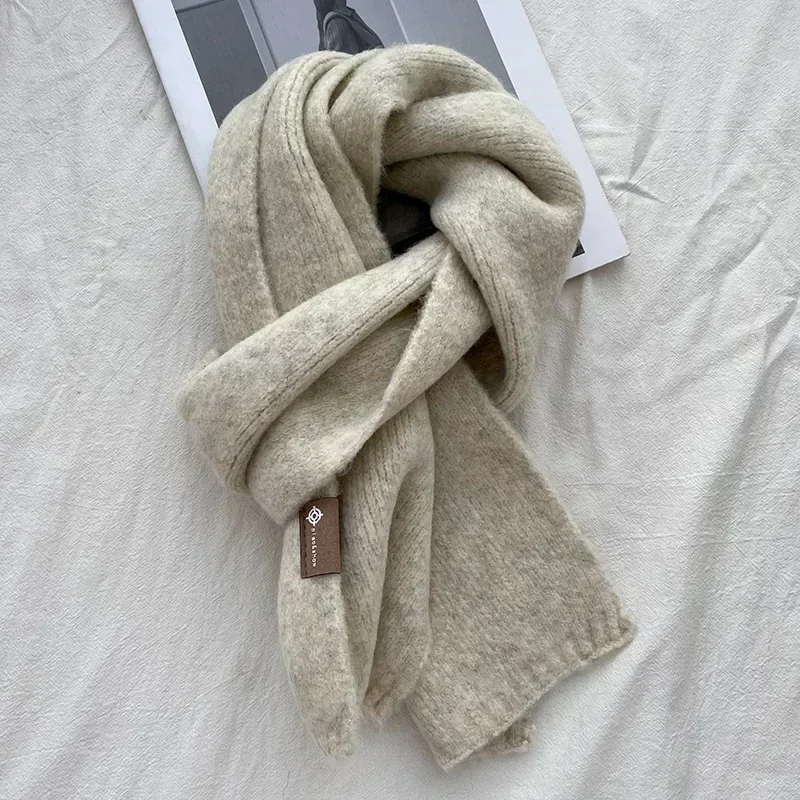 Winter Wool Scarves for Woman High Quality Wool Blends Scarf Comfortable Windproof Wraps Woman\'s Casual Scarf