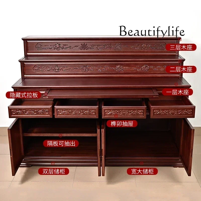 

Style Altar Buddha Shrine Living Room Incense Table Buddha Cabinet Buddha Niche Three-Layer Altar Incense Burner Table Chinese