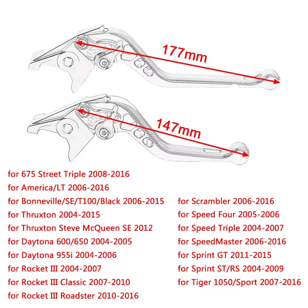 Motorcycle Brake Clutch Levers for Triumph 675 Street Triple Bonneville Tiger 800 1050 Thruxton Sprint GT Scrambler SpeedMaster