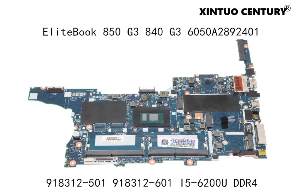 

918312-501 918312-601 For HP EliteBook 850 G3 840 G3 Motherboard 6050A2892401 With i5-6200U DDR4 100% tested working