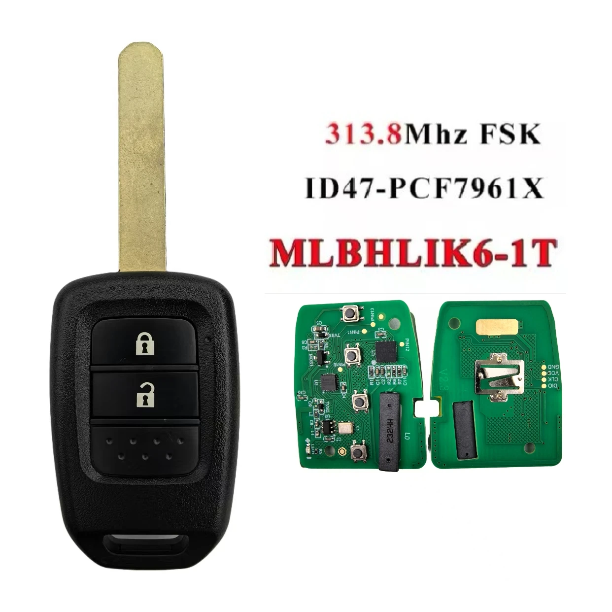 Jingxin 2/3/4BT MLBHLIK6-1TA/MLBHLIK6-1T PCF7961X ID47Chip Fernbedienung Autoschlüssel für Honda 2013-2015 CRV 2013-2017 Accord Civic – Detail 3
