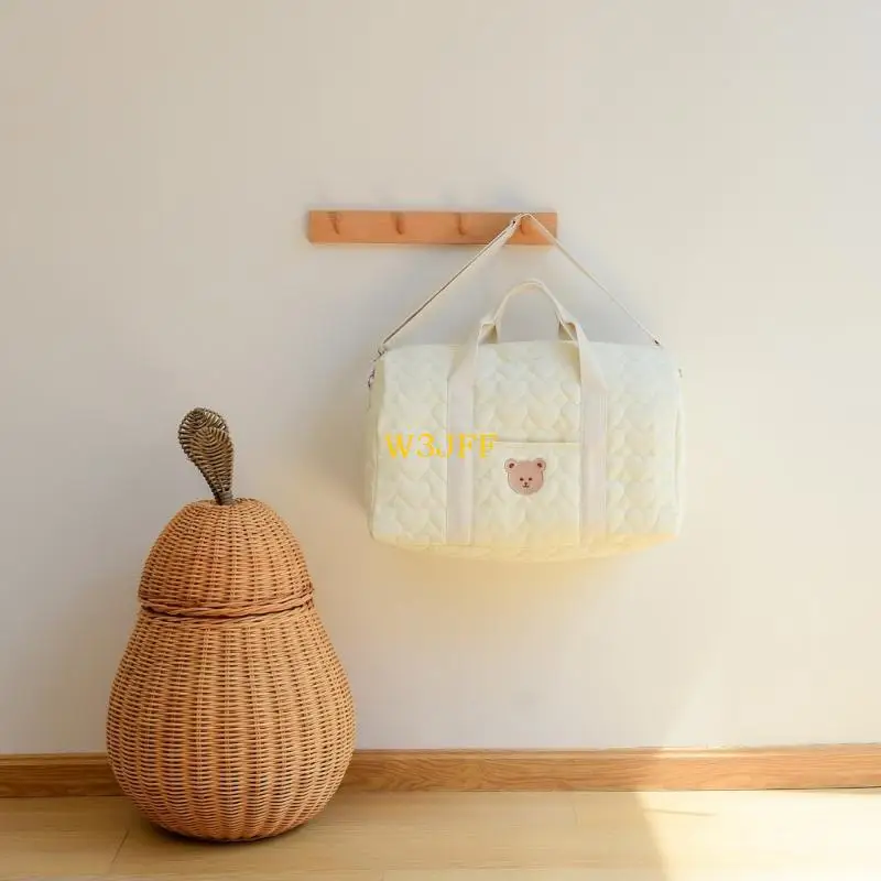 

W3JF Embroidered Travel Large Capacity Travel Handbag Functional Diaper Bag