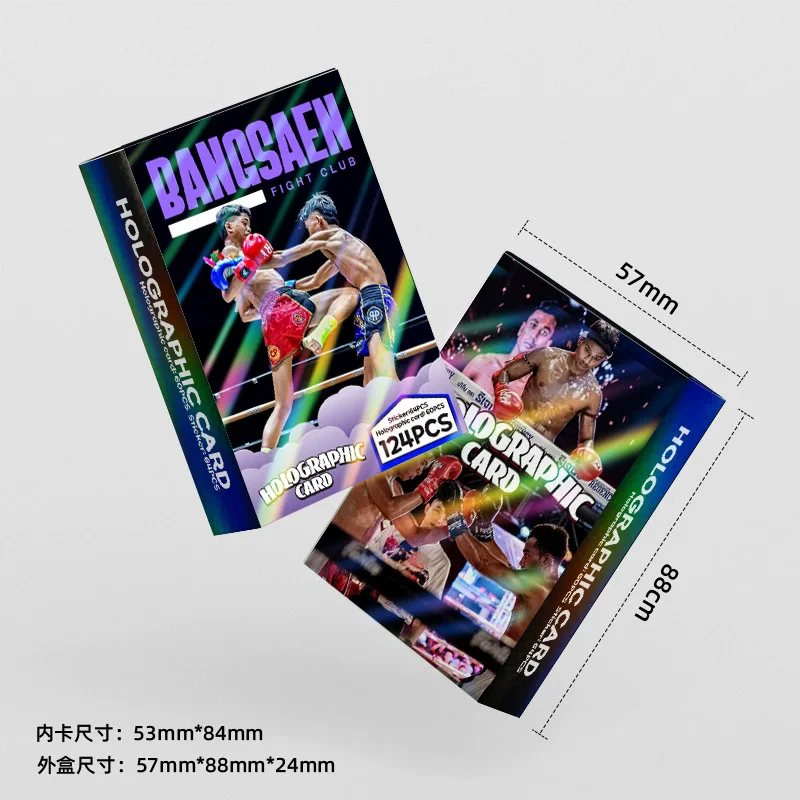 مجموعة بطاقات Lomo Laser Lomo مكونة من 124 قطعة من تايلاند Bangsaen Fight Club - بطاقات صور ثلاثية الأبعاد صغيرة مع ملصقات