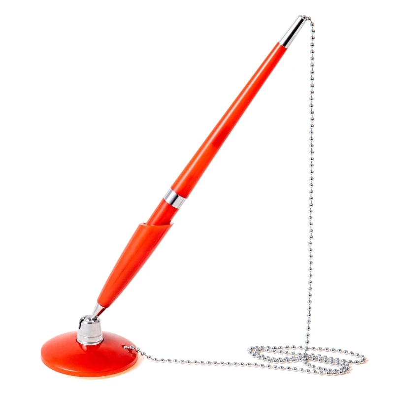 Convenient Desk Pen Set with Ball Chain for Business Counter Adhesive Mount