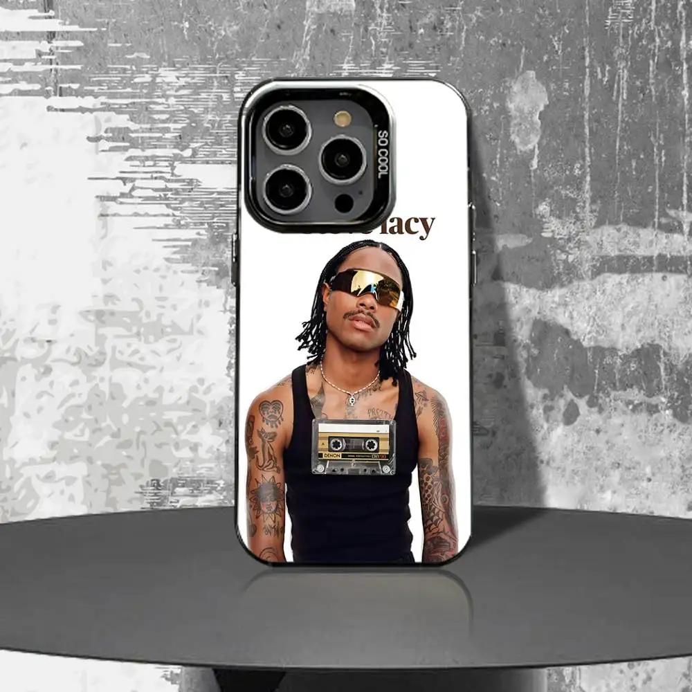 حافظة هاتف Steve L-Lacy Gemini Right لهاتف iPhone 16,15,14,13,12,11,Pro,XS,Max,Plus,Mini,SE4,E غطاء أسود غير لامع مقاوم للصدمات