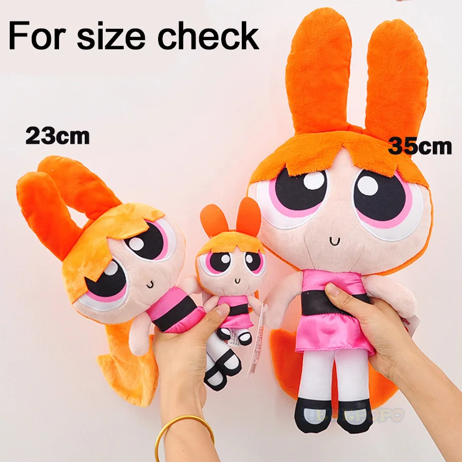 Original The Powerpuff Girls Buttercup Bubbles Blossom Cute Cartoon Plush Doll Kawaii Fluffy Stuffed Toy 23cm/35cm