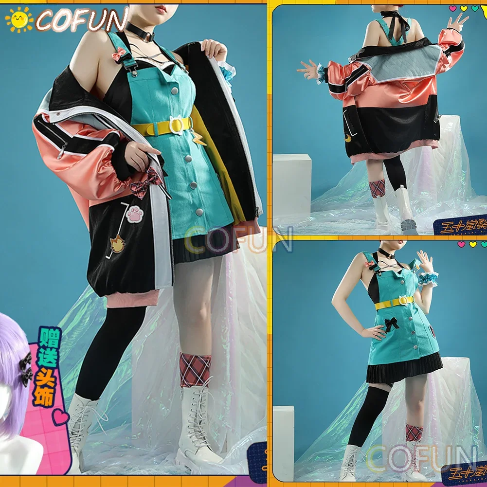 COFUN [Customized] Vtuber Nijisanji Igarashi Rika Cosplay Costume Halloween Outfits Game Youtuber Clothing Women Anime Dress