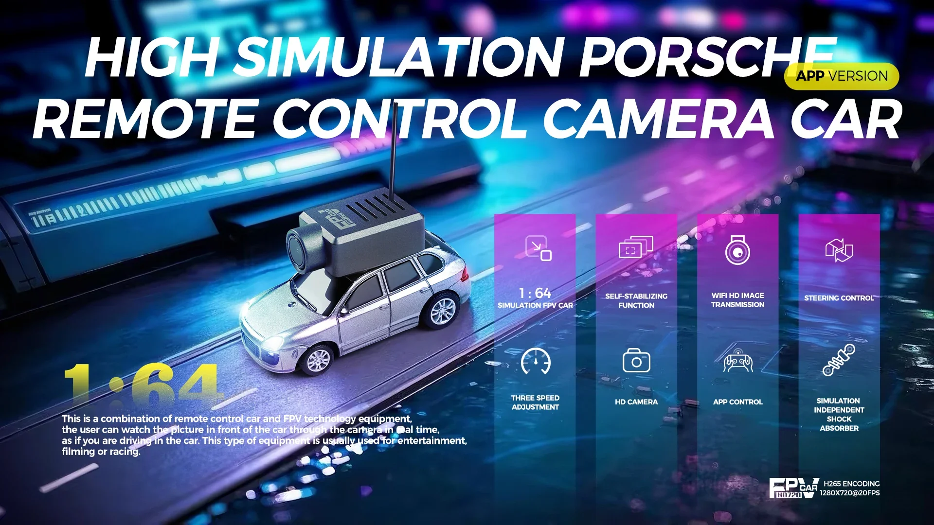 سيارات WLtoys 6401 Mini RC 1:64 مع كاميرا 720P FPV، تحكم في تطبيق Wifi، لعبة سيارة سباق RC جديدة 2025، هدايا للأطفال للأولاد والبنات #3