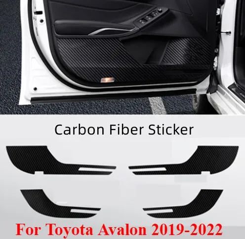 

For Toyota Avalon 2019-2022 Carbon Fiber Leather Door Anti Kick Pad Panel 4pcs