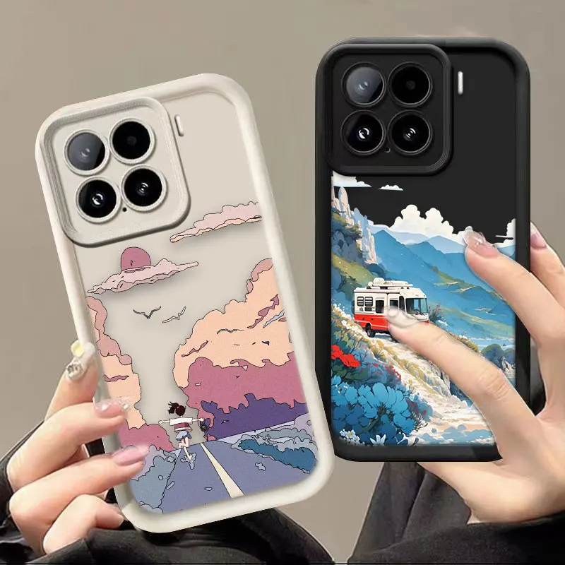 

Landscape Cherry Blossom Phone Case For Xiaomi 15 15T 17 14 14T PRO MAX 8 11 12 12T 13 LITE 5GNE Cover Silicone Case DIY Shell