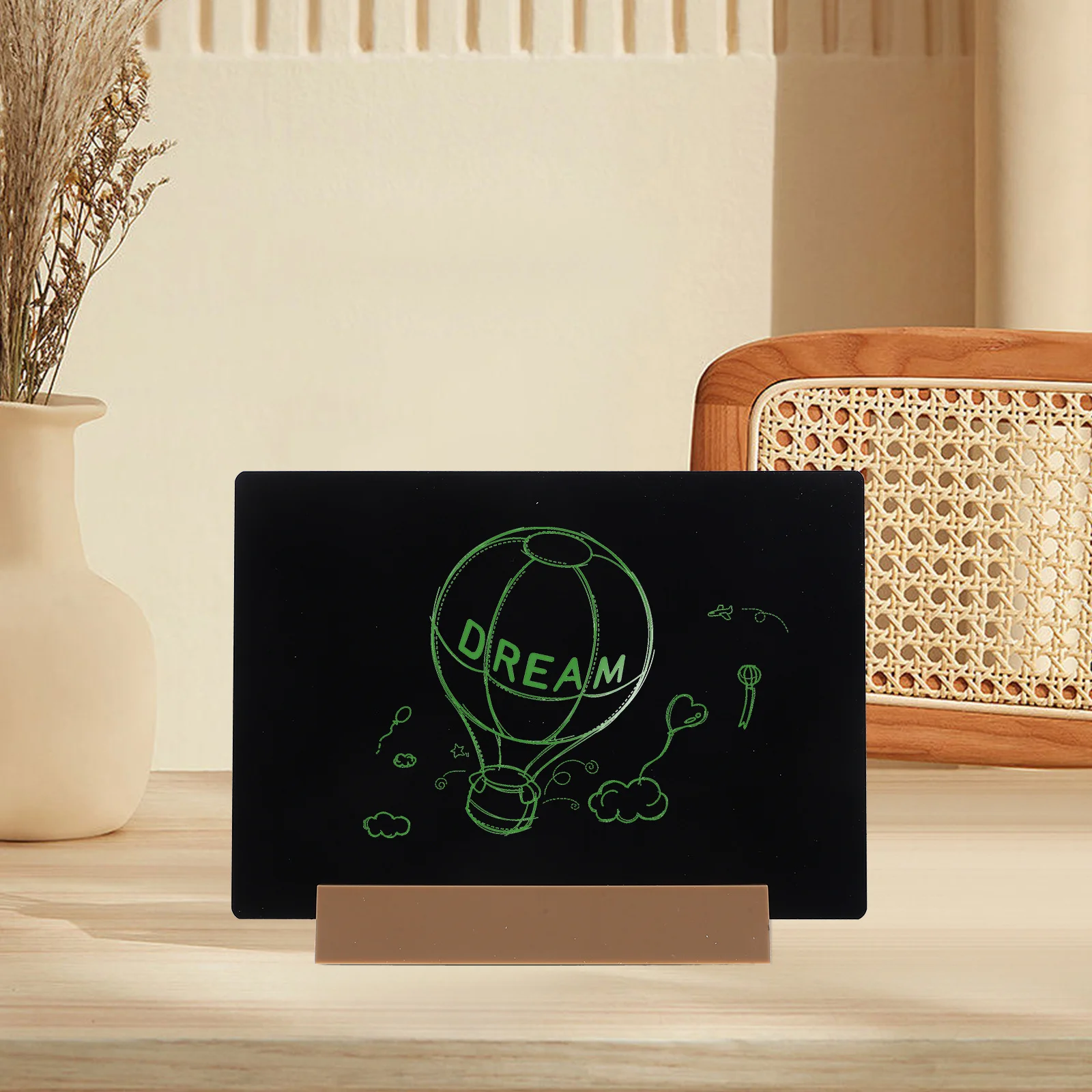 กระดานดำวาดมือ 1 ชิ้น กระดานข้อความขนาดเล็กสำหรับตั้งโต๊ะ สำหรับสำนักงาน บ้าน งานแต่งงาน โรงแรม ร้านค้า ป้ายกระดานดำ