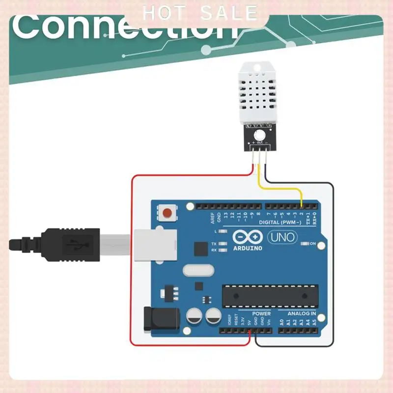 24-часовой датчик температуры и влажности для Arduino, для Raspberry Pi — включая соединительный кабель, 5 шт. Прочный Ea