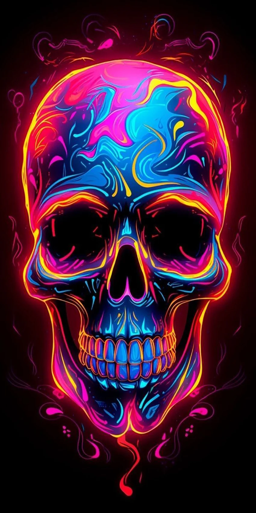 Colorfully Rendered Skull Pattern Electric Scooter Anti-slip Sticker Sandpaper Skateboard Grip Tape Sheet 60*30cm