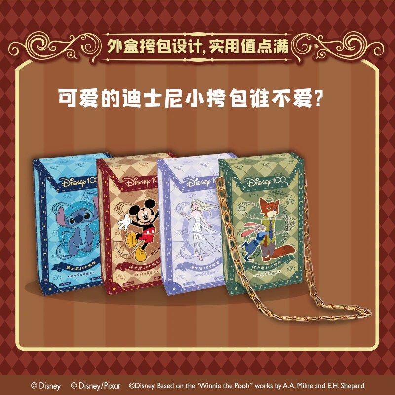 Echte kaart. Fun Disney 100-carnival-serie ruilkaarten kinderen Mickey Friends Zootopia Stitch Bear Collection Card Toy Gifts