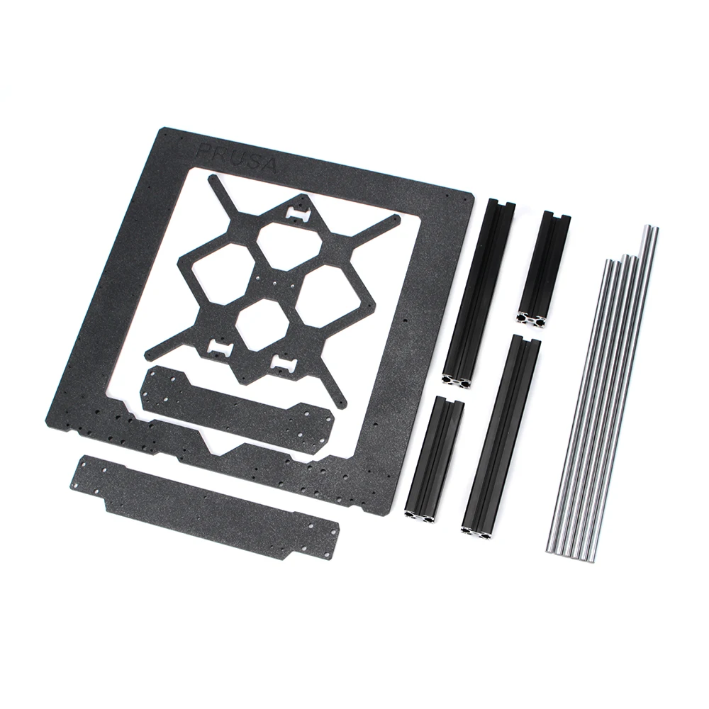 Clone Original Prusa i3 MK3 3D Printer Parts Aluminum Frame Aluminum Black Profile And Smooth Rods Kit