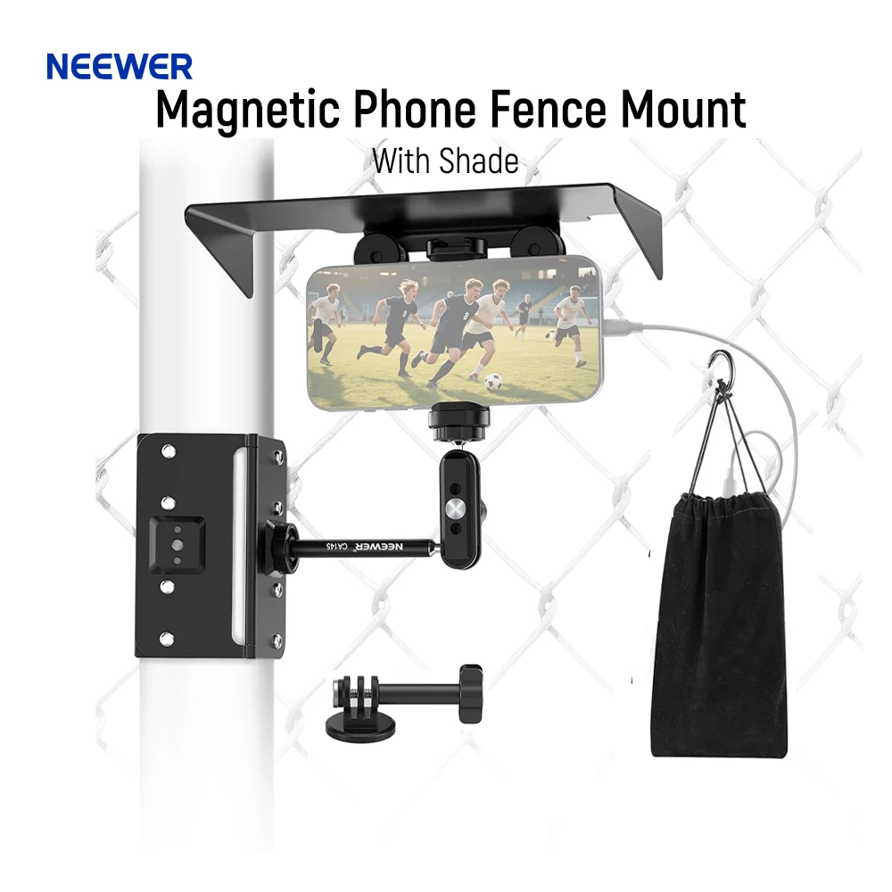 

NEEWER Magnetic Phone Fence Mount For iPhone Mevo Start GoPro Insta360 DJI Pocket Radar Gamechanger Mounting Accessories ﻿