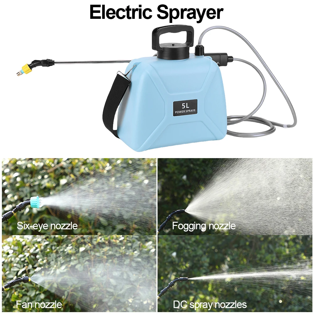 5L Watering Can Sprinkler Electric Sprayer 2500mah Battery Powered Multi-Purpose Plant Mister Sprayer for Yard Lawn Weeds Plants