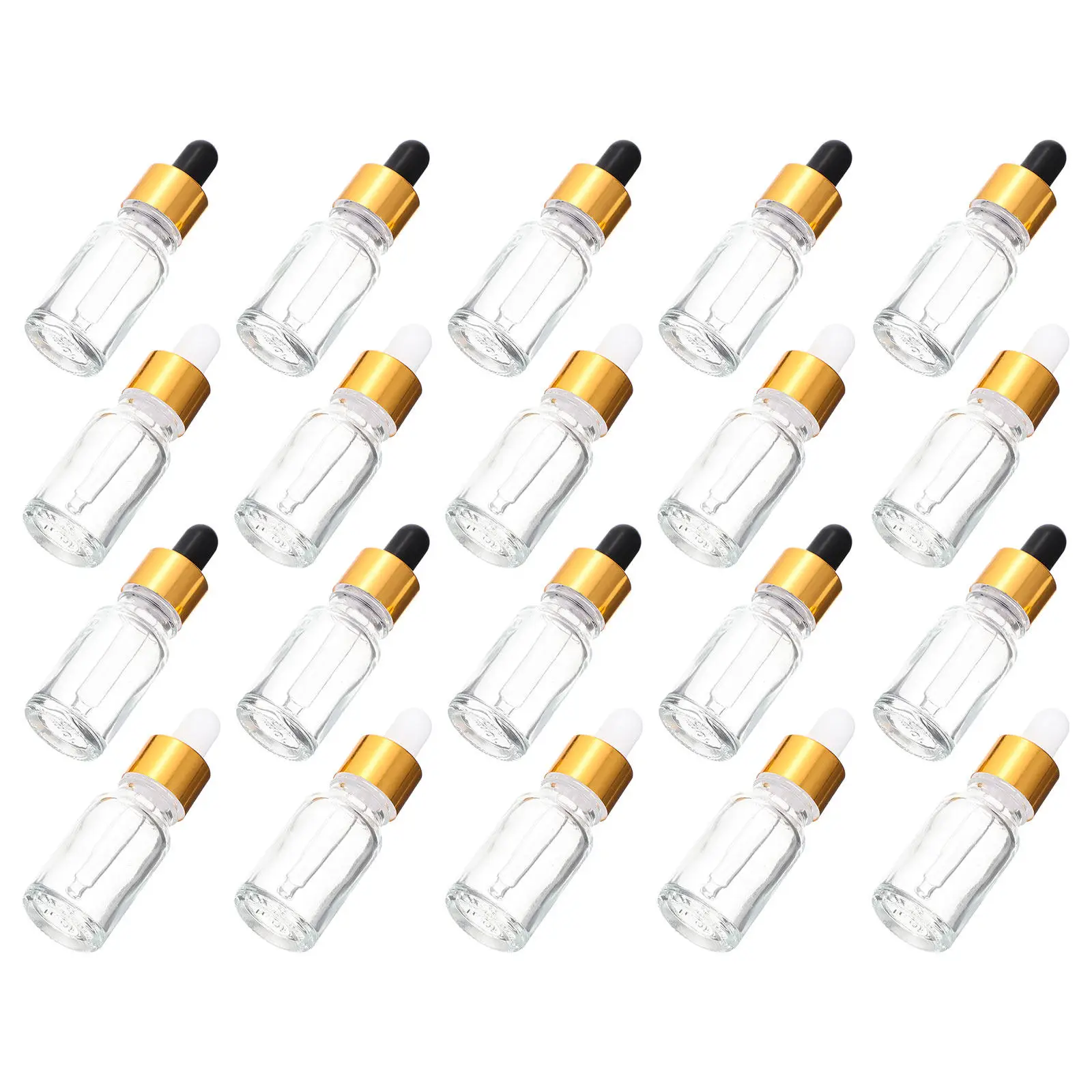 

20Pcs Essential Oil Glass Bottles with Dropper Dispenser for Cosmetics Beard Hair Oil Refillable Small Sample Vials