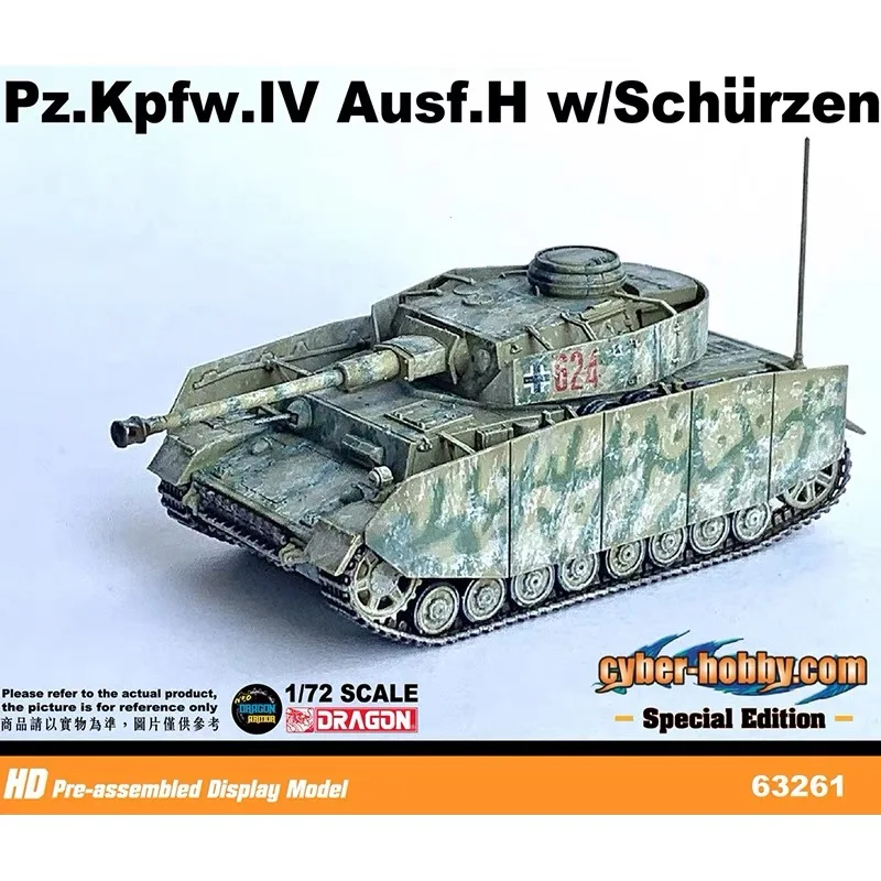 NEW Dragon 1/72 Scale Tank Pz. Kpfw.IV Ausf.H w/Schurzen Tank Snow Painting Version Model 63261 for Figure Military In Stock