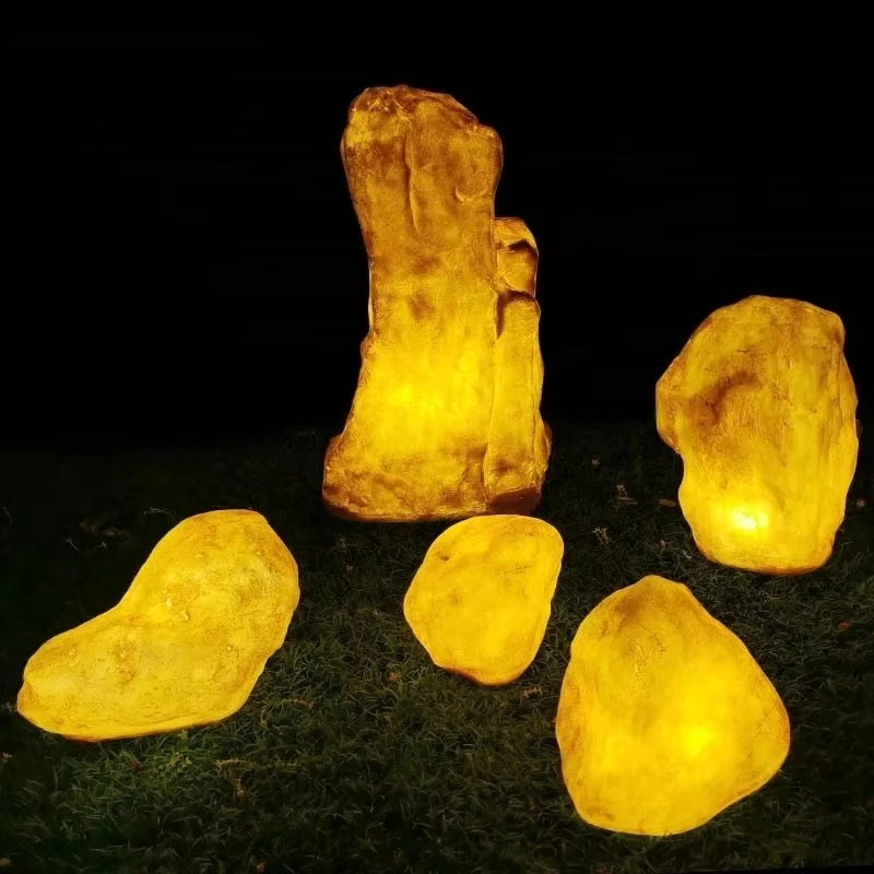Glass fiber translucent stone mailbox column LED luminous imitation stone decoration, translucent glass fiber reinforced plastic