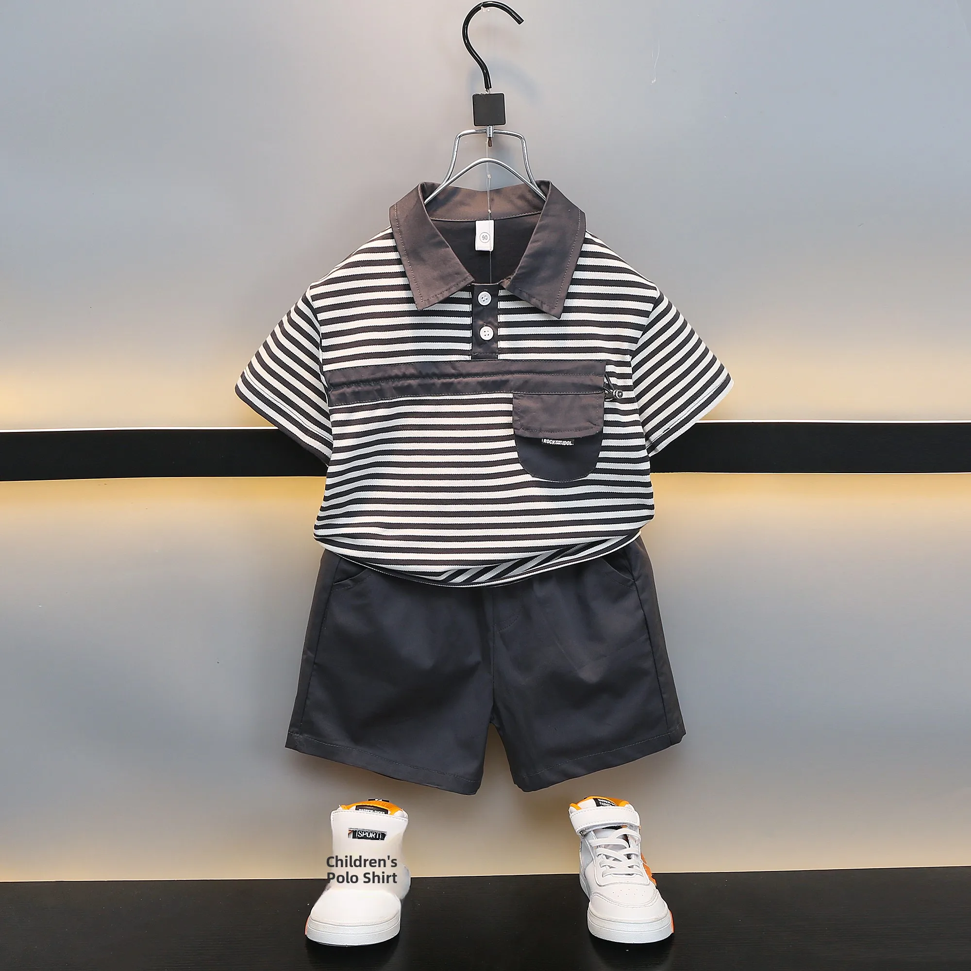 

Children's Short Sleeve Two-Piece Set Summer New Style Thin Fashionable Boys' Clothing Cotton And Regenerated Cellulose Fiber