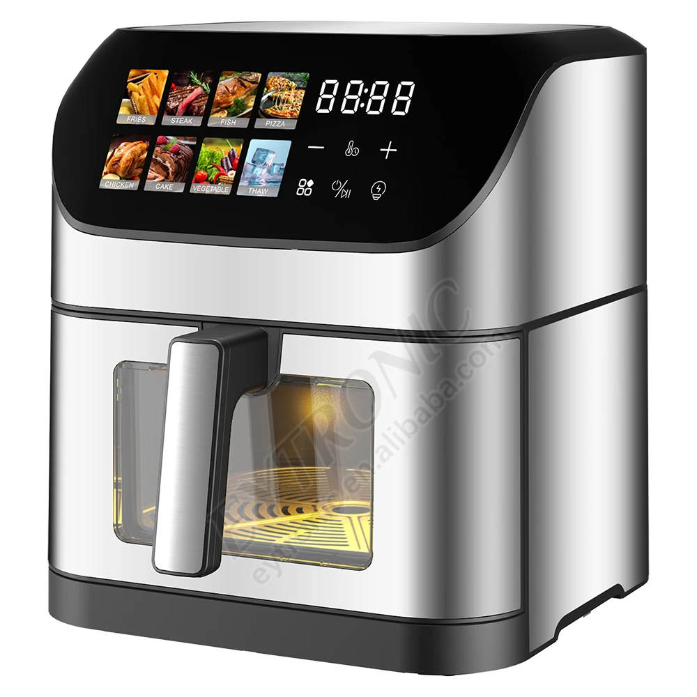 

2026 New Model Multi-functionalNew Design Stainless Steel Digital Air Fryer With Double Basket 8L Air Fryer Smart Kitchen Cookin