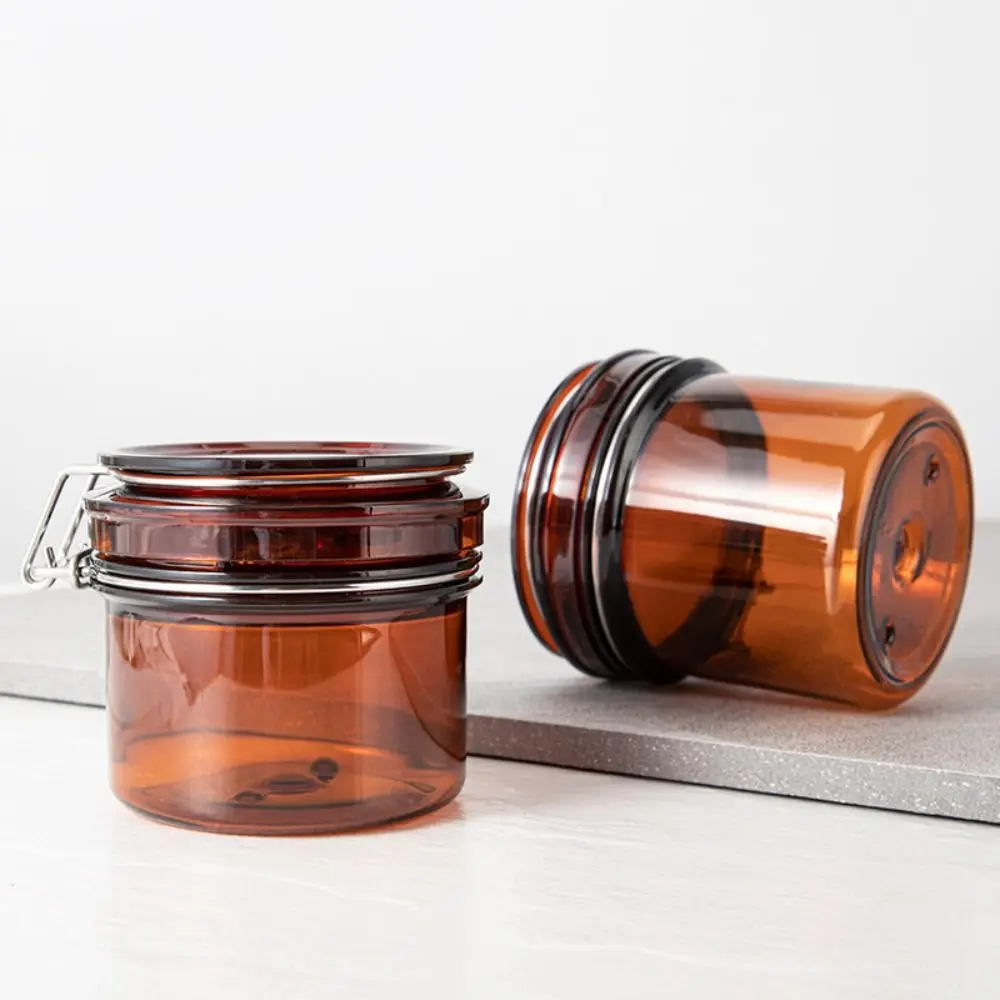 170/220ml Amber Brown Makeup Face Cream Bottles Lip Balm Sample Container Jar Pot Metal Buckle Honey Facial Mask Cosmetic Cans