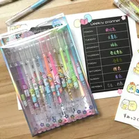 12 Colors Glitter Gel Pen Book Journals Drawing Doodling Art Markers Colourful Neutral Pen Stationery Gift